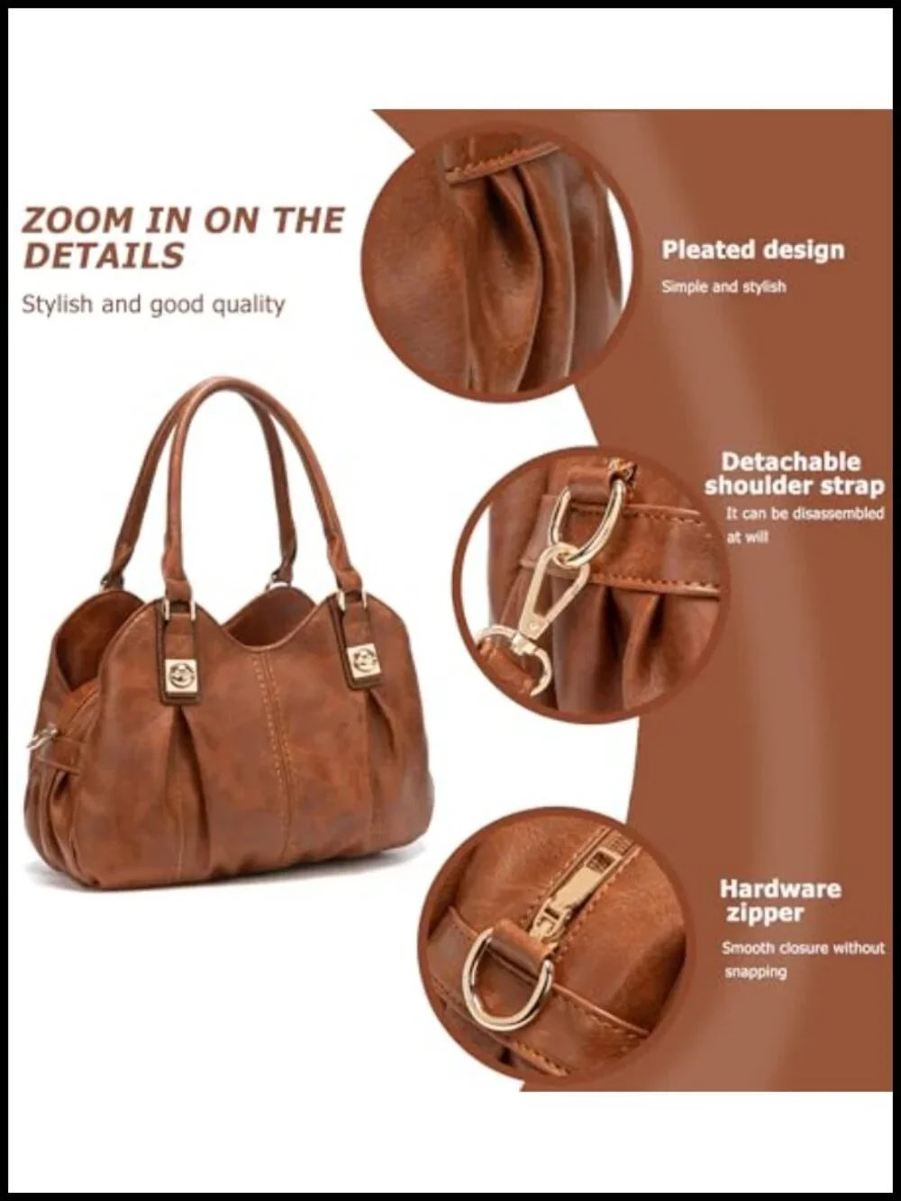 PU Leather Retro Tote Handbag Set - 4-in-1 with Crossbody, Clutch & Wallet